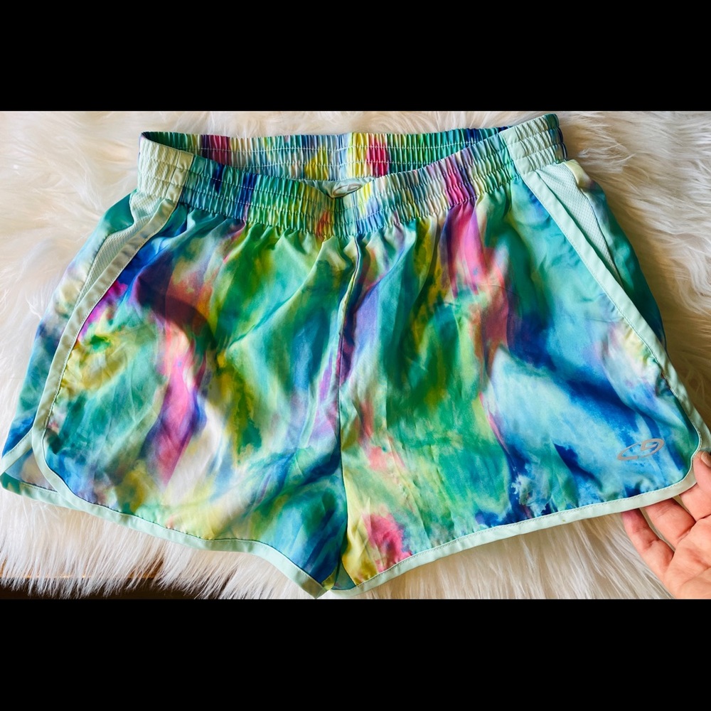 Watercolor girls’ running shorts